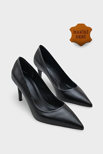 Capone Outfitters Rhonda Mid Heel Daily Chic Lined Genuine Leather Stiletto