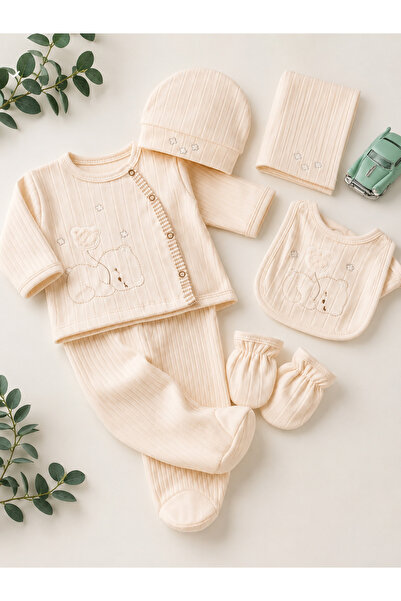 Mou&Kou 100% Cotton 5-Piece Newborn Baby Set Hospital Release Birth Gift
