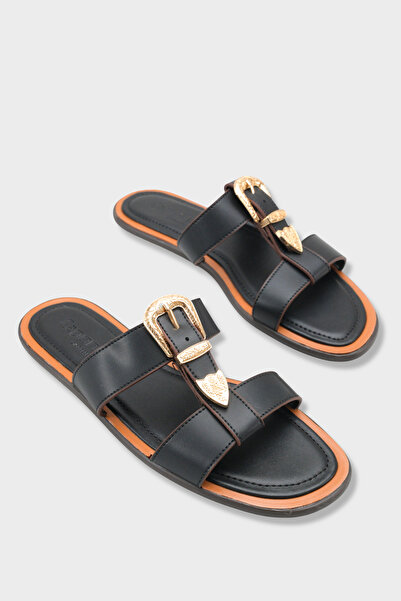 Capone Outfitters Lanni Buckle Flat Heeled Women's Slippers