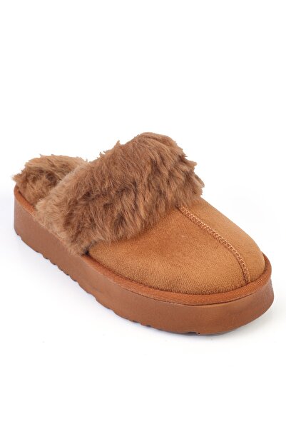 Capone Outfitters Florri Tüylü Burnu Kapalı Kadın Terlik