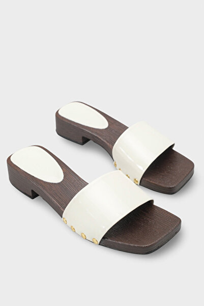 Capone Outfitters Fredrika Genuine Leather Patent Leather Women's Clogs Slippers