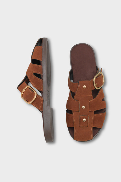 Capone Outfitters Hannie Gladyatör Kısa Topuklu Kadın Terlik