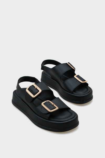 Capone Outfitters Denice Dolgu Topuklu Çift Bantlı Tokalı Kadın Sandalet