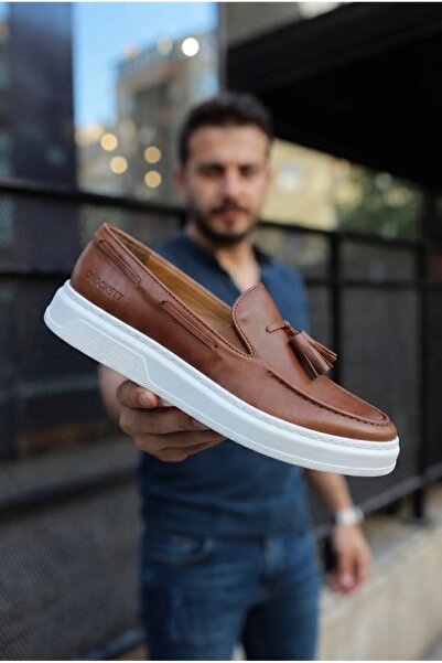 Zerenyus Loafer-X Yüksek Kalite Premium Bağcıksız Günlük Erkek Loafer Taba