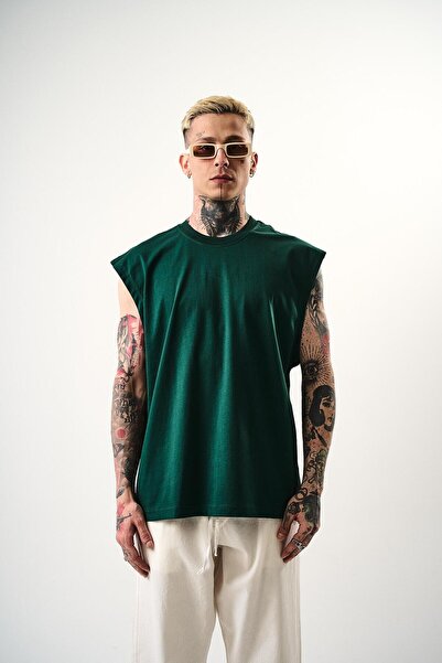 Respire Men's Basic Zero Sleeve Oversize T-Shirt Nefti