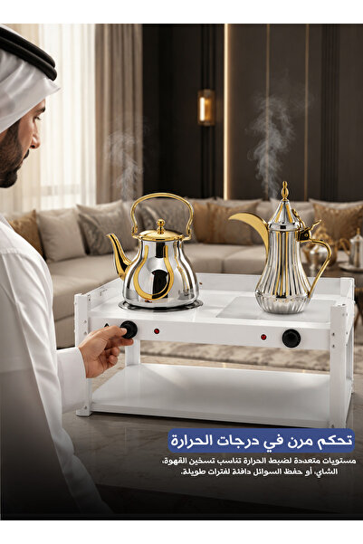 DLC سخان كهربائي متعدد الوظائف للقهوة والشاي مع تحكم في درجة الحرارة، مؤشر LE...