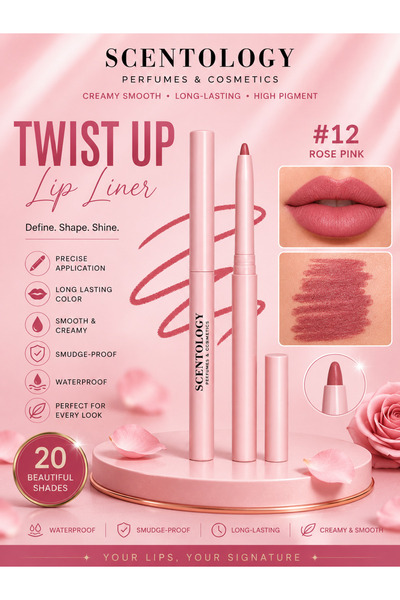 Scentology Doctor of perfums SCENTOLOGY Twist Up Lip Liner – Rose Pink #12