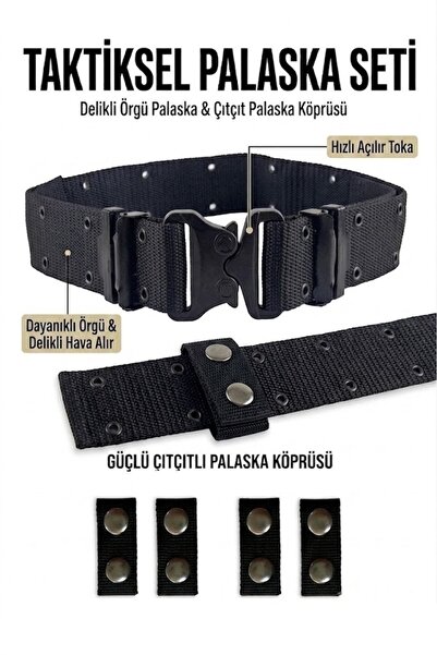 a+ aksoy tactical Black Perforated Knitted Cobra Buckle Palaska Jöak