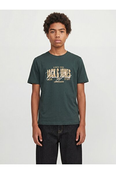 Jack & Jones Момчешка тениска с кръгло деколте, памучна, стандартна кройка
