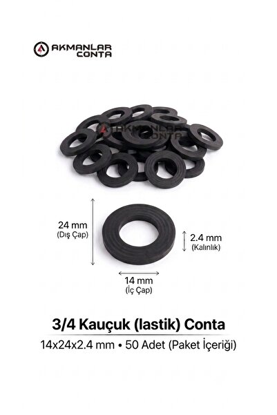 akmanlar conta 3/4 Kauçuk(lastik) Conta 14x24x2.4 mm 50 Adet