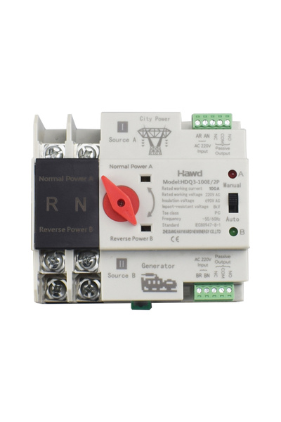 Choice 230V 125A Single Phase Din Rail 2P 125A AC 220V Mini ATS Dual Power Au...