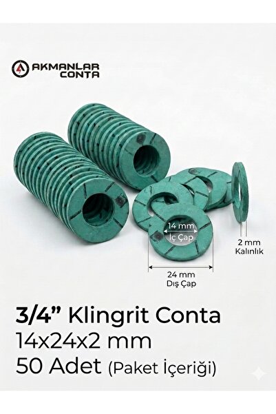 akmanlar conta 3/4 Klingrit Conta 14x24x2 mm 50 Adet