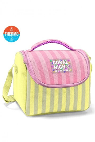 Coral High Παιδικό θερμομονωτικό κουτί φαγητού με ροζ και κίτρινο σχέδιο 37123