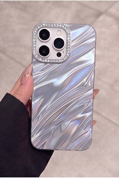 KVK PRİVACY iPhone 15 Pro Uyumlu Premium Taşlı Parlak Kılıf – Kamera Çerçevel...