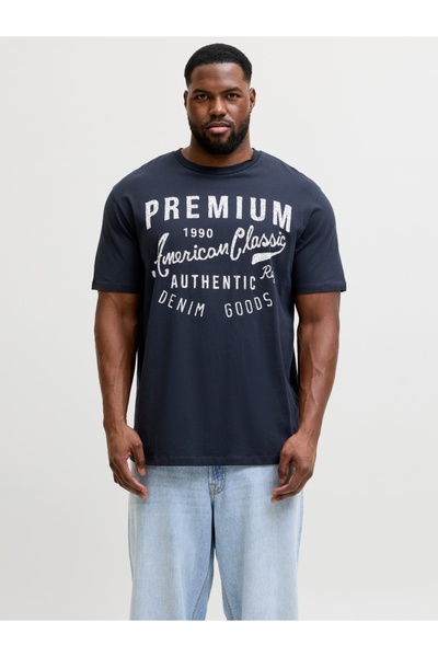 Jack & Jones Plus Ανδρικό T-shirt μεγάλων μεγεθών, με λαιμόκοψη και τυπωμένο ...