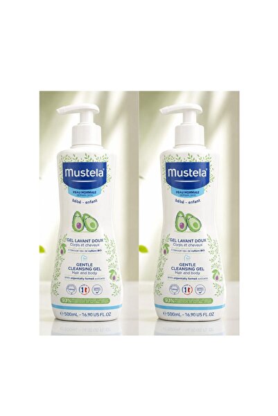Mustela جل تنظيف للأطفال، عبوة من قطعتين، للجسم والشعر يحتوي على الأفوكادو ال...