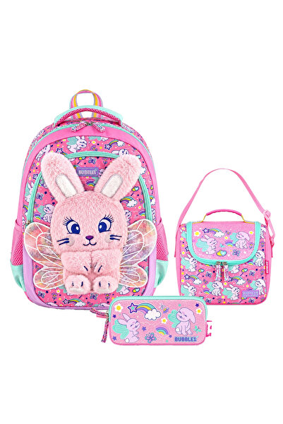 Bubbles Mu-9674 Fluffy Bunny Kız Çocuk Peluş Tavşanlı İlkokul Okul Çantası 3'...