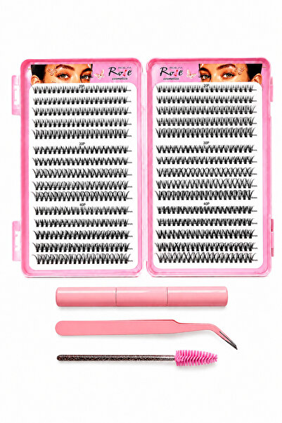 Roesıa Rose Cosmetics 600 ADET Evde DIY İpek Kirpik Seti Profesyonel Hacimli ...