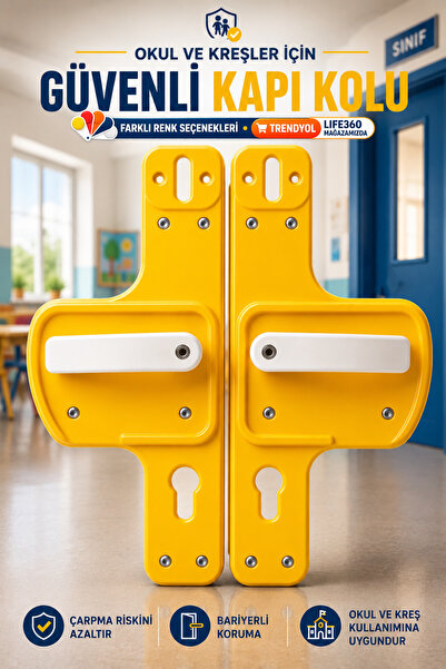 Life 360 Barrier Gate Handle |   Yellow-White |   Childproof |   Suitable for...