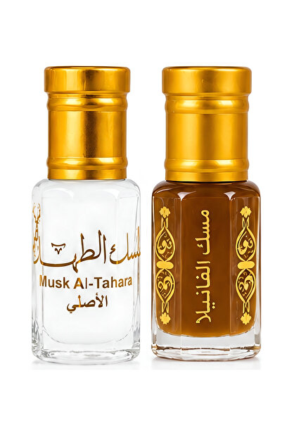 MUSK AL TAHARA Orijinal 2 ADET × 6ML (Beyaz misk + Vanilya misk)