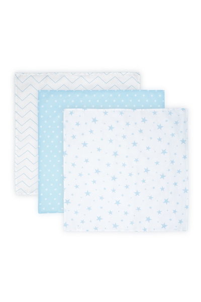LORELLİ Set of 3 muslin towels 80x80 cm, Blue Mix