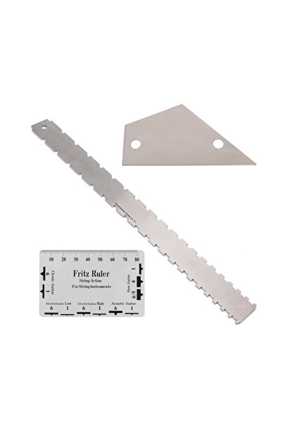 Choice silvery 3pcs Guitar Neck Notched Straight Edge Ruler Luthiers Tool Str...