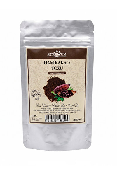 maisha&huile Organik Ham Kakao Tozu 100 GR - Katkısız Alkalize Edilmemiş Anti...