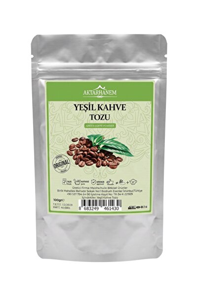 maisha&huile Yeşil Kahve Çekirdeği Tozu - Zayıflama Ve Destekli Diyet Çayı 100gr