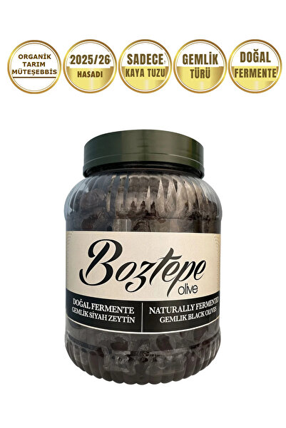 Boztepe Gemlik Siyah Sele Zeytin Doğal Fermente 2000 cc