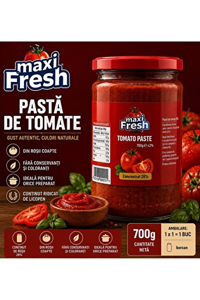 OEM PASTA DE TOMATE MAXI FRESH BORCAN 700GR CON.; %28 1 BUCATA