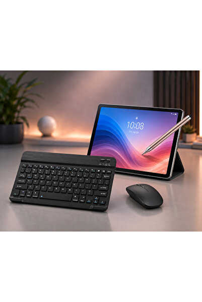LENOVO Tab 4GB RAM 128 GB HAFIZA 10.1"İNCH M10 GRİ TABLET+ŞEFFAF KILIF+SİYAH KLAVYE+MOUSE+GOLD KALEM