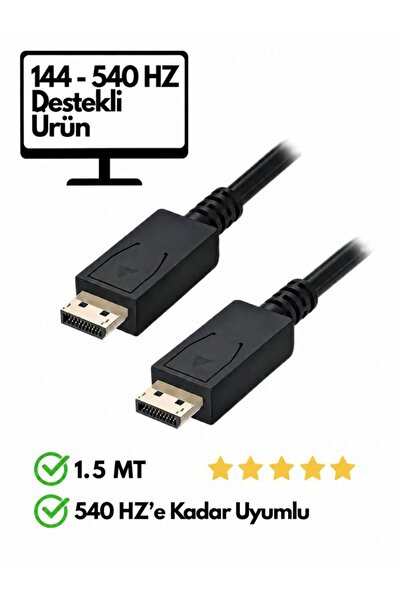 KRL Dp Display Port Kablo 144 Hz-540 Hz Arası Destekli Yüksek Kaliteli Görünt...