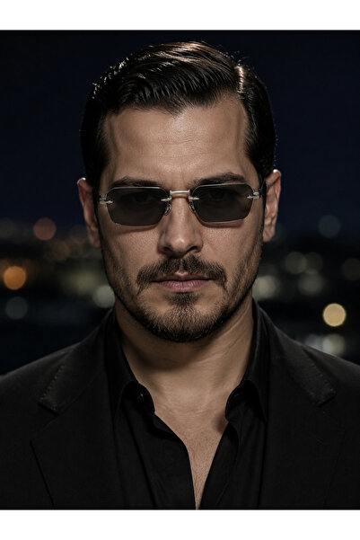 BRILLIAEYEWEAR Uv-400 Korumalı Çerçevesiz Gümüş Kasa Eşref Tek Model Şık Tasa...