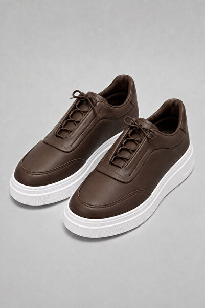 Tk Men's Brown Sneakers for Daily Wear, Orthopedic, Thick Sole Walking Shoes