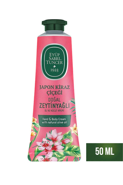 Eyüp Sabri Tuncer Japon Kiraz Çiçeği Doğal Zeytinyağlı El ve Vücut Kremi 50 ml