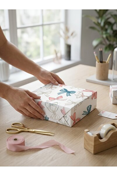 Rana İkra Art Fiyonk Temalı Hediye Paketi Kağıdı (10 Adet) (32,9*50 cm)