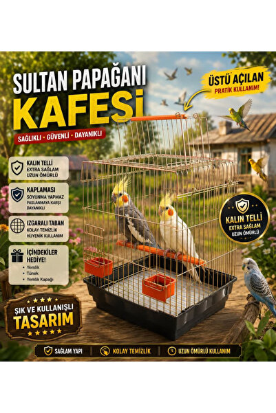 ARSPOLO Papağan Kafesi Üst Kapak Açılan Lüx Papağan Kafesi