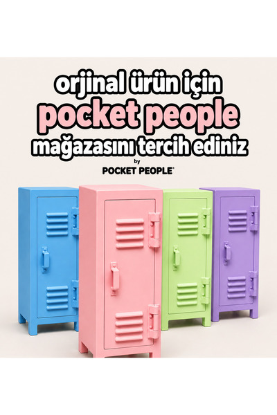 Pocket People Pocket Locker Mini Desktop Cabinet Organizer |   Decorative Mini Locker