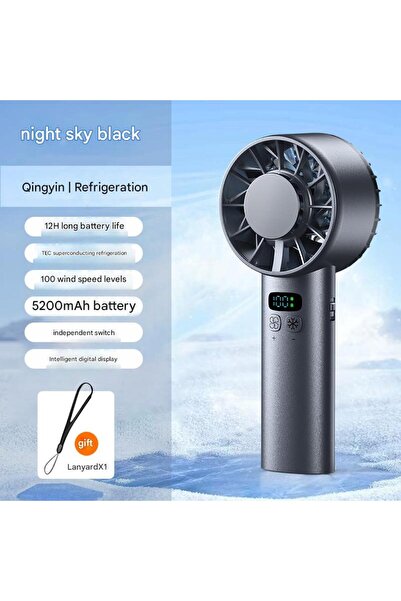 Choice1 Black 5200mAh Portable Handheld Fan with Double Ice Cooling, High-Spe...