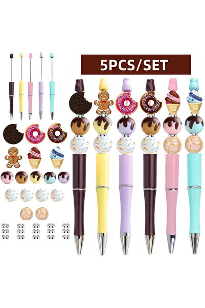 Choice donuts 5pcs/set Donut Ice Cream Wooden Bead DIY Bead Pen, Donut Ice Cr...