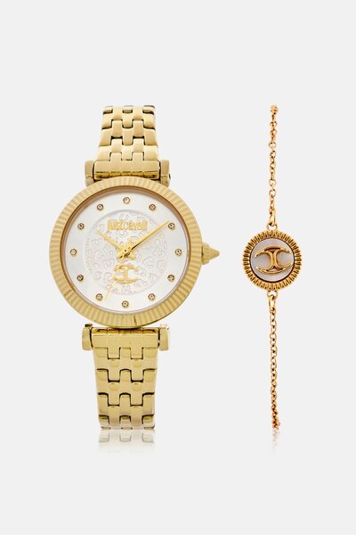 Just Cavalli Women JC1L266M0025 Stainless Steel Quartz Watch 32mm With Bracel...