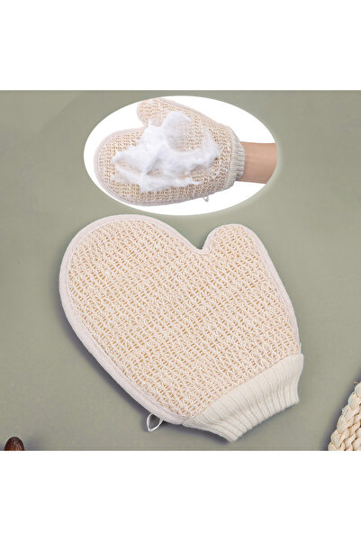 Choice Composite 2-in-1 Body Scrub Shower Glove, 1 Piece Natural Cotton Linen...