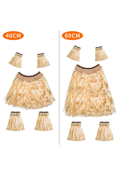 choice2 40cm Grass 60cm/5PCS Height Plastic Fibers Women Grass Skirts Hula Sk...