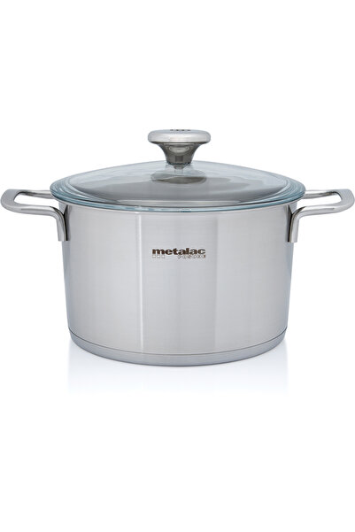 Metalac Oala 3.5l cu capac din sticla Santino inox/20cm/3.5l