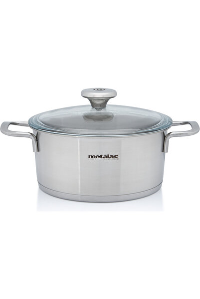 Metalac Cratita 2.6l cu capac din sticla Santino inox/20cm/2.6l