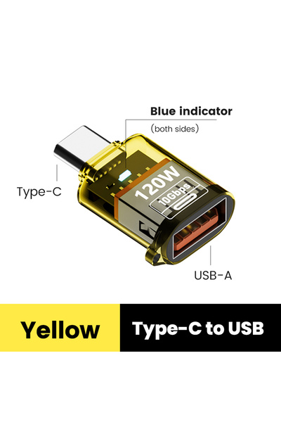 Choice7 CM-AF-Yollw NNBILI 120W USB3.2 Gen2 OTG Adapter Female to USB-C Male ...