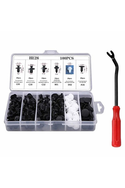 choice2 100pcs x 1tool 415-50 Pcs Car Bumper Retainer Clips Fender Hole Rivet...