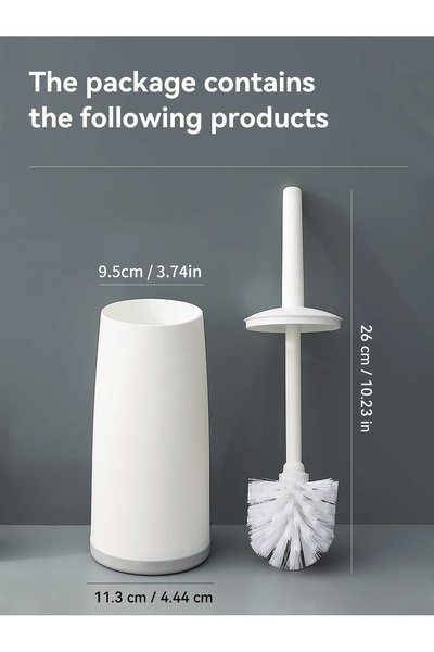 WORTHBUY White Plastic Toilet Brush With Standing Base Long Handle Toilet Cle...