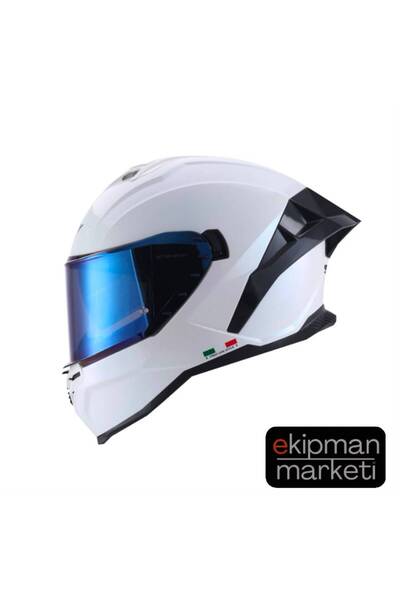 Sway 867 Kask Blue White Mavi Vizörlü