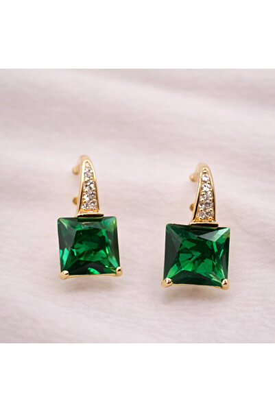 XUPING JEWELRY Cercei placați cu aur de 18k și cristale de zirconiu colorate